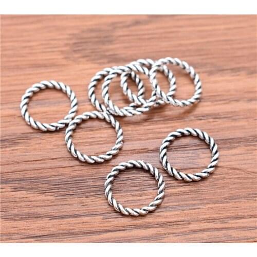 10pcs 15x15mm Antique Silver Plated Ring Charms Pendant For Making DIY Handmade Jewelry