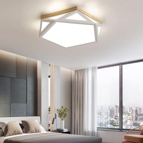 Macaron diamond ceiling lights wood Nordic Acrylic led ceiling Lamp Modern Home lighting Living Room Kids Bedroom kitchen light