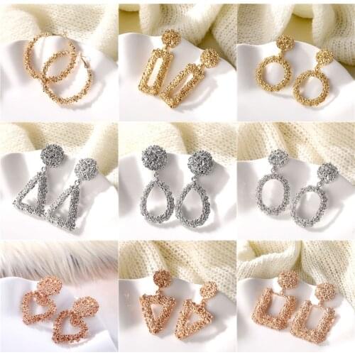 ALIUTOM Fashion Statement Earrings Big Metal Geometric Pendant Earrings For Women Hanging Dangle Earrings Drop Earing Bohemian