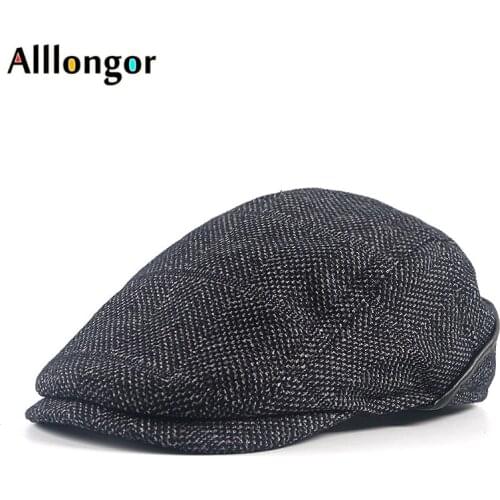 New Beret Hat Mens Cap Cotton 2021 Autumn Winter Earflaps Boina Hombre Vintage Peaky Blinders Dad Flat Caps For Men Newsboy Cap