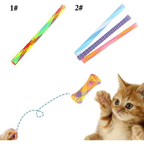 Folding Spring Shape Cat Bouncing Toy Good Elasticity Pet Funny Playing Toys Supplies Cat Interactive Toy Cat Teaser Supplies
