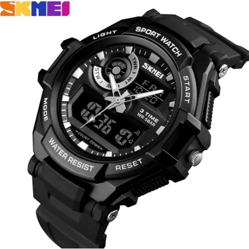 SKMEI Luxury Brand Men Digital Watch Sports Watches Mens Army Military Watch Man Quartz Three Time Clock Relogio Masculino 1357