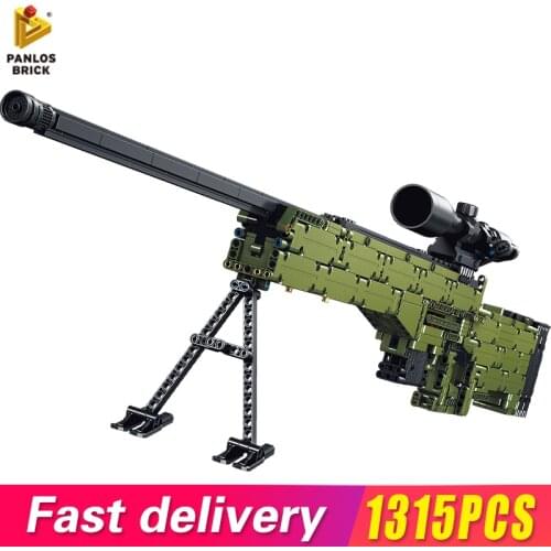Moc Military Series Kar98k Awm Sniper Rifle Submachine Gun With Bullets Sets Ww2 Army Weapon Model Building Blocks Toys For Boys