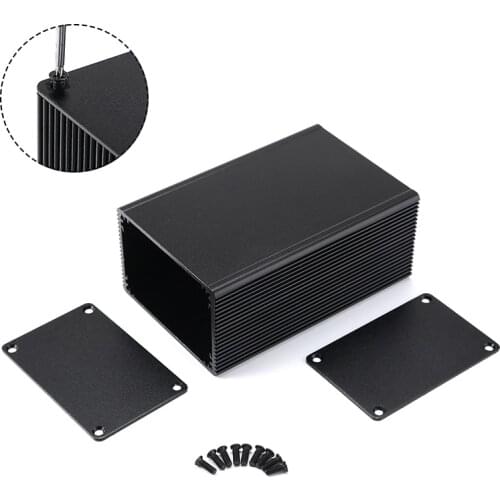1pc Light Weigth PCB Electronic Instrument Case Aluminum Alloy Enclosure Box 100x66x43mm Black