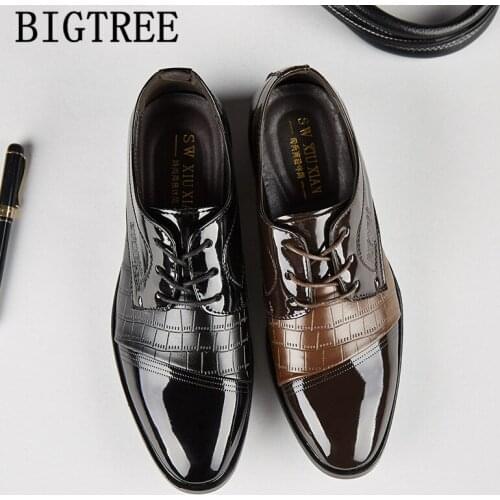 Patent Leather Crocodile Shoes Men Classic Oxford Shoes For Men Black Brown Wedding Shoes Men Office Gents Shoes Herenschoenen