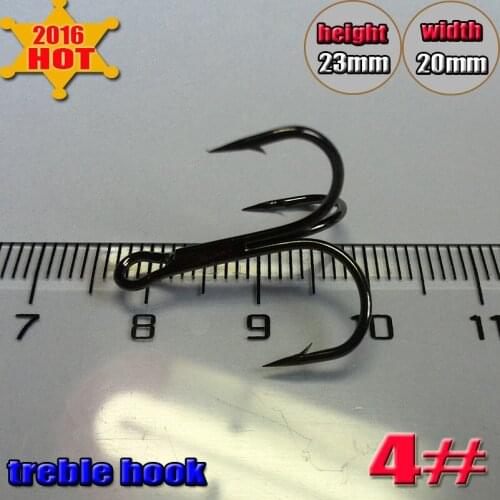 2018HOT high-carbon steel Treble Fishing Hooks High Quality size:4# 5000pcs/ot