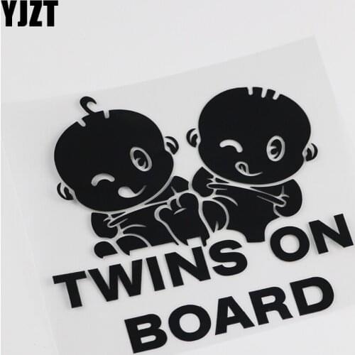 YJZT 15.5CM*13.9CM Funny Twins On Board Car Truck Window Decoration Vinyl 13C-0023