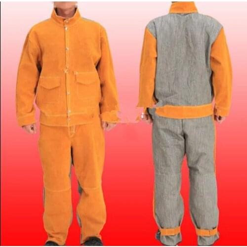 Cowhide Welding Protective Clothes Thermal Insulation Protection Suit