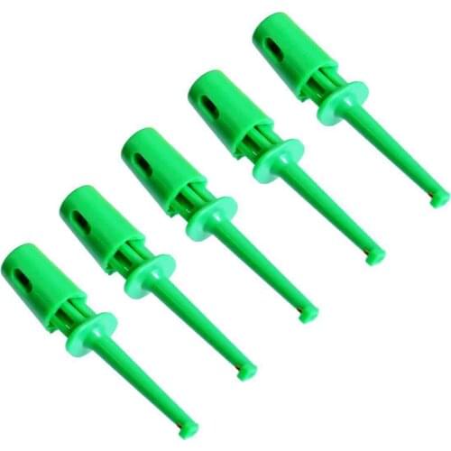 Green Multimeter Lead Wire Test Hook - Pack of 5