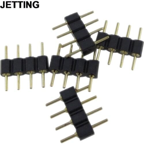 10pcs/lot LED 4pin RGB connector 4 pins needle male type double 4pin DIY small part For LED SMD RGB 5050 3528 Strip