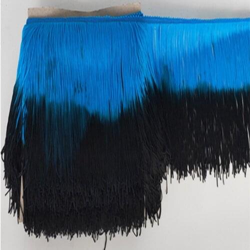 10Yard/lot 20cm Wide Lace Fringe Trim Tassel Lake Blue Fringe Trimming For DIY Latin Dress Stage Clothes Accessories Lace Ribbon