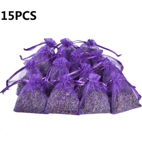 15Pcs Lavender Scented Sachets Bag For Closets Drawers Durable Multi-purpose Filled With Naturally Dried Lavender Flower Buds