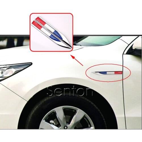 2pcs Car styling cool sticker Flag Metal fender side Labeling Bodywork Car Accessories For BMW Audi VW Fiat Peugeot Ford Opel