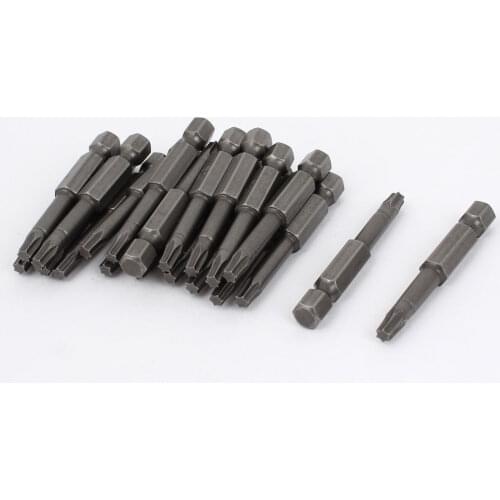UXCELL 20Pcs T20 Tip 1/4" Hex Shank 50Mm Long Magnetic Torx Screwdriver Bits Gray Screwdriver Torx