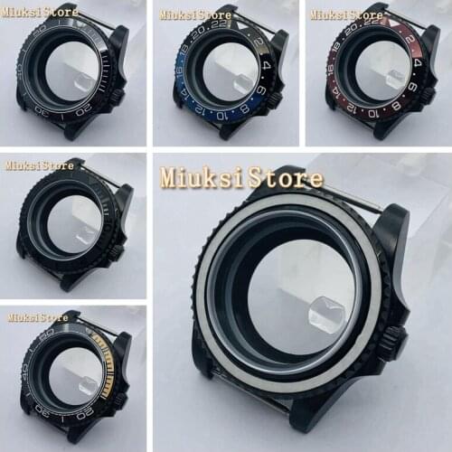 40mm sapphire glass ceramic bezel case transparent glass fit NH35 36 ETA 2836 Miyota 8205 8215 821A Mingzhu DG2813 3804 movement