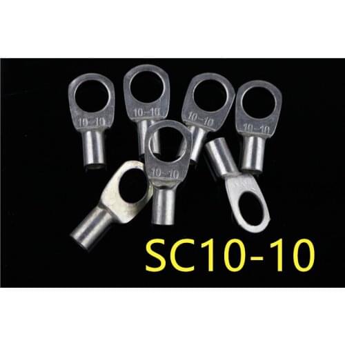50pcs/100pcs SC10-10 Tin Plated Copper Cable lugs Terminal Connector Copper cable terminal Snapshot