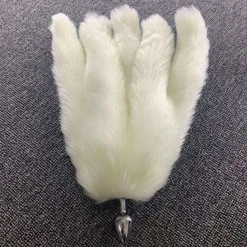 White Fox Tail Anal Plug Metal Butt Plug Sex Toys For Woman Cosplay Erotic Games For Couples Adult Games Ass Toys Anal Sex Plug