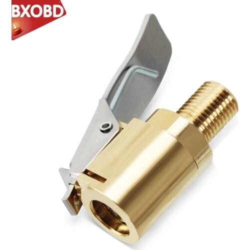 Car 8mm Tyre Wheel Tire Clip Brass Air Chuck Inflator Pump Valve Connector Clamp Adapter