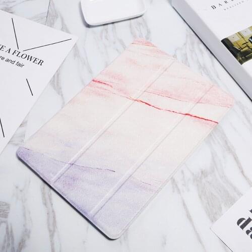 Besegad Marble Tri-fold PU Leather Protective Cover Case Stand Auto Wake-up Sleep Feature for Apple iPad Mini 5 Mini5 2019 7.9