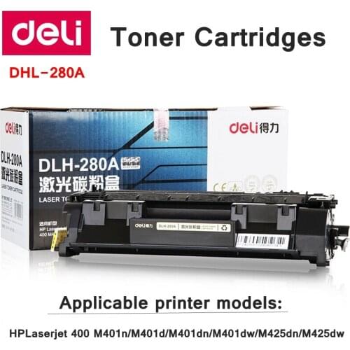 Deli-280A Toner Cartridges For HPLaserjet 400 M401n/M401d/M401dn/M401dw/M425dn/M425dw include 500g Toner powder print 12000 page