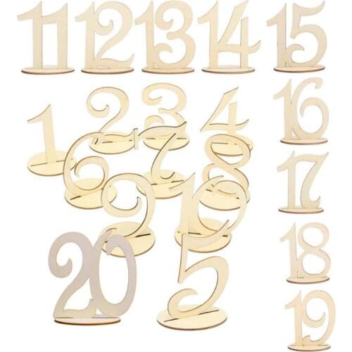 Wooden Wedding Party Table Number Cards Ornaments Craft 10pcs Home Decoration Fine Carton Packaging For Family Or Festivals