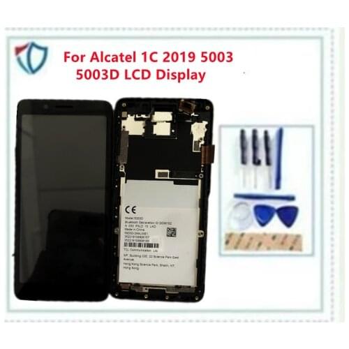 For Alcatel 1C 2019 5003 5003D LCD Display With Touch Screen Digitizer Assembly Replacement With Tools+3M Sticker