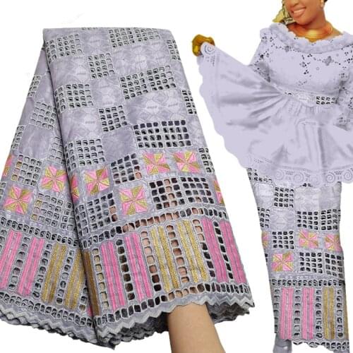 Fabricbob Bazin Riche Fabric 2021 High Quality Nigerian Party Borer Embroidery African Lace Fabric 2.5 Yards