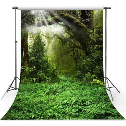 Photography Backdrop Green Forest Jungle Photography Background Cloth Sunshine Forest Backgrounds Backdrop for Photo Studio Prop