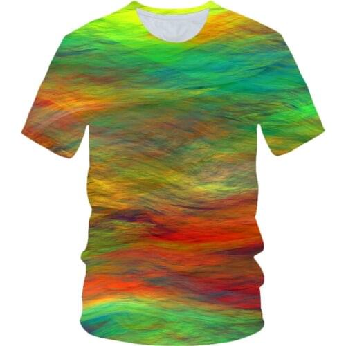 2020 Summer Kids Colorful 3D T-shirt Boys Girls Lighting Flower Heart Line Cloud Funny Printed Tshirts Children T shirt 4-20Y