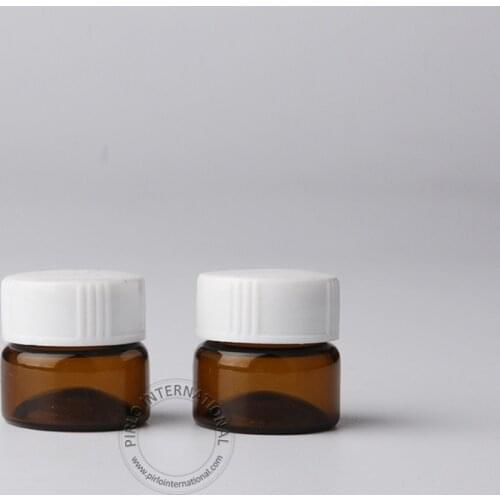 Makeup Tools For Women 50pcs/lot 5ml Mini Amber Glass Bottles 5g Sample Vials With White Screw Lid Packaging Free Shipping