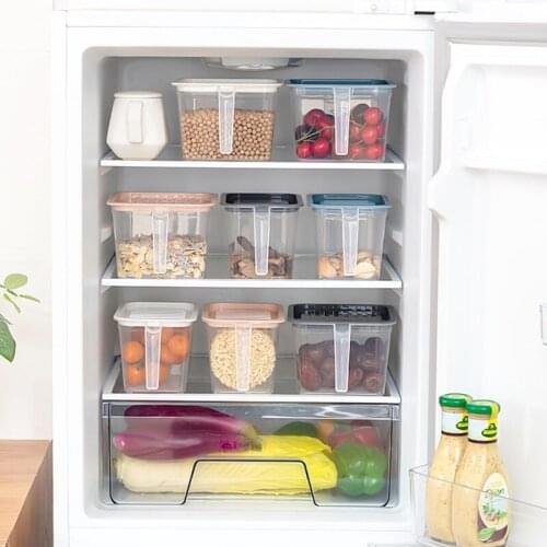 Kitchen food Storage Container, Box With 3 Colors of lidand handle Refrigerator Sorting Storage, Crisper Bins for Refrigerato