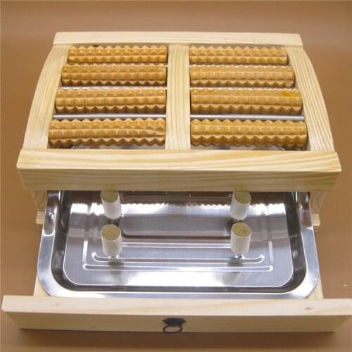 Foot moxa roll burner box with massage roller