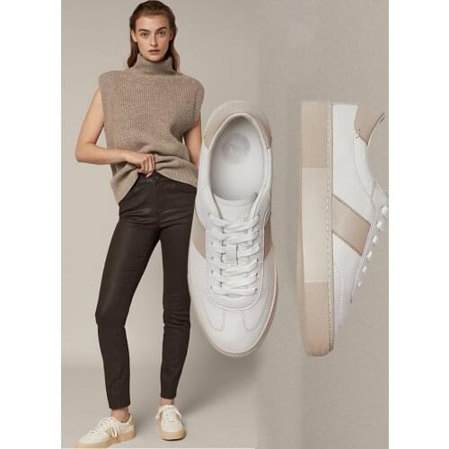 SOUTHLAND England Style Patchwrok Sneakers Women Genuine Leather Vulcanized Shoes Women Shoes Casual Training Shoes Woman