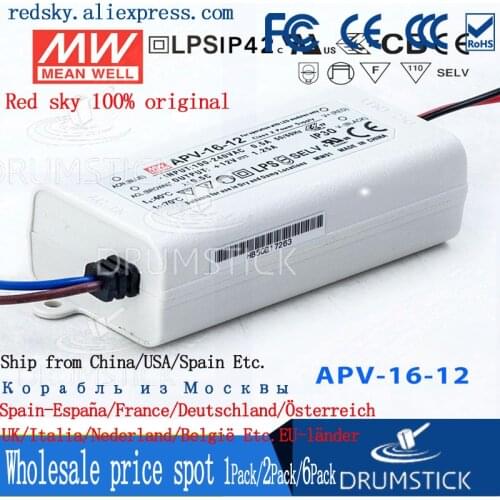 Steady MEAN WELL APV-16-12 12V 1.25A meanwell APV-16 12V 15W Single Output LED Switching Power Supply