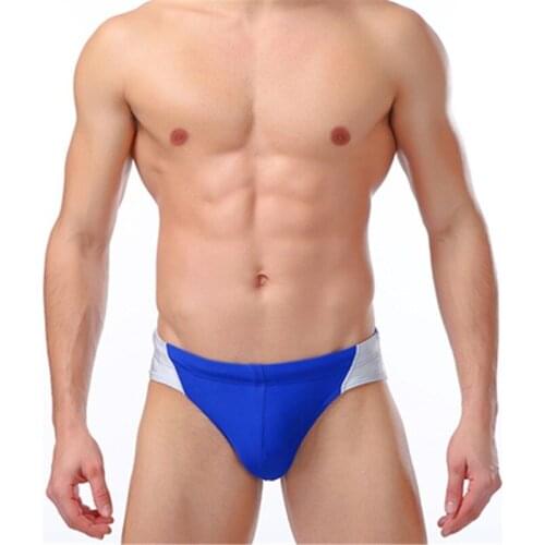 Mens Swimming Trunks Low-waist Bikini Swimwear Nylon Quick-drying Swimsuits Men Solid Color Beach Shorts Swim Wear Bathing Suit