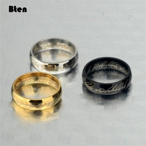 Bten Stainless Steel Rings For Men and Women Black Gold Silver Color TITANIUM RING