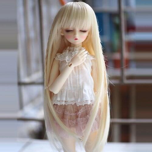 New Arrival 1/3 1/4 1/6 Bjd SD Doll Wig Wire Long Light Blonde High Temperature BJD Super Doll Hair Wig