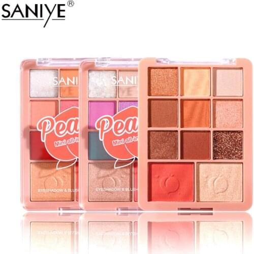 11 Colors Matte Peach Eyeshadow Palette Easy To Color Non-fly Powder Eye Shadow Palette Highlight Shimmer Makeup Cosmetic TSLM1