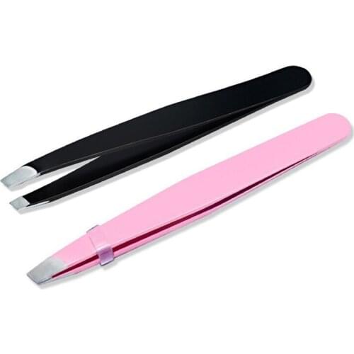 Folder Stainless Steel Hair Removal Eyebrow Tweezers / Eyebrow Clip / Beauty Tool New 2 Colors Pro Maukeup Tool Slant Eyebrow