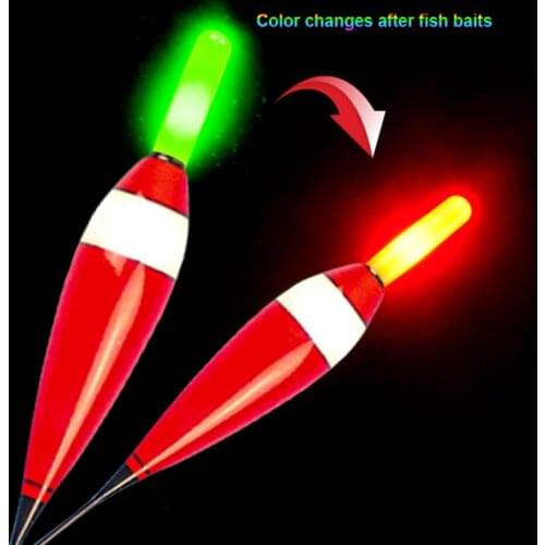 HLJFISHING Fishing Float Electric Sensor Smart Floaters Rock Fishing Bobbers Color Changes When Fish Biats Fishing Tackle