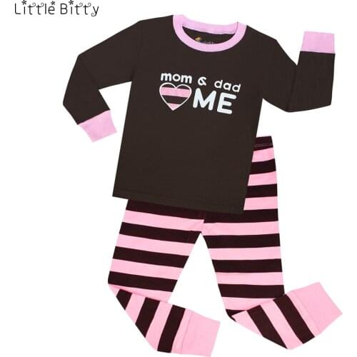 Casual Pajama Sets Girl boy Character Sleepwear Children Pijamas Kids Long Sleeve T shirts Cotton clothings Kids Love Mum PJS