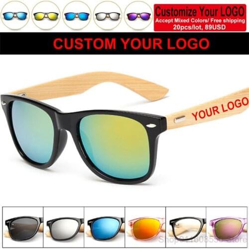 SellingCustomLogo Bamboo Foot Sunglasses Men Wooden Sunglasses Women Original Wood Sun Glasses Customerized 20 pcs/set Wholesale