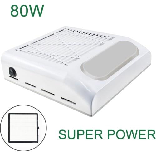 80W Nail Dust Collector With Powerful Filter Nail Dust Vacuum Cleaner For Professional Salons Nail Art Tools