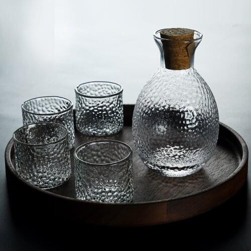 Handmade Glass Hip Flask Set Classic Japanese Style Household Sake Pot Light Luxury Flasque Alcool Table Supplies EJ50HF