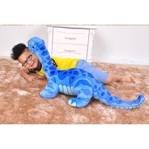 Blue lovely simulation dinosaur toy creative big plush Wan Lung doll gift about 95x45cm 0277