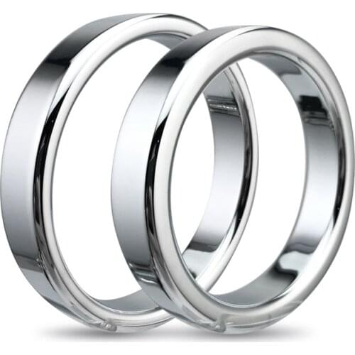 Top quality large size male stainless steel heavy metal penis lock cock ring ball stretcher BDSM erection sex toy for man