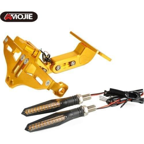 For YAMAHA FZ8 2011 2012 2013 2014 2015 2016 2017 2018 Motorcycle Rear License Plate Tail Frame Holder Bracket with LED Light