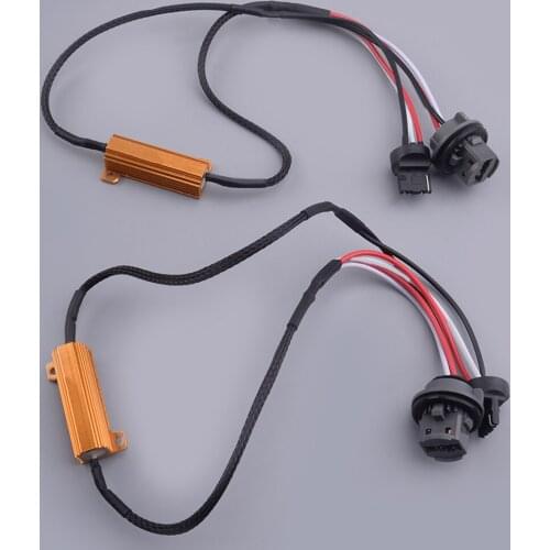 2pcs/Set 6-Ohm LED Hyper Flash Error Free Fix Decoder Wiring Harness Accessories for Turn Signal Light 7441 7443 7444 T20