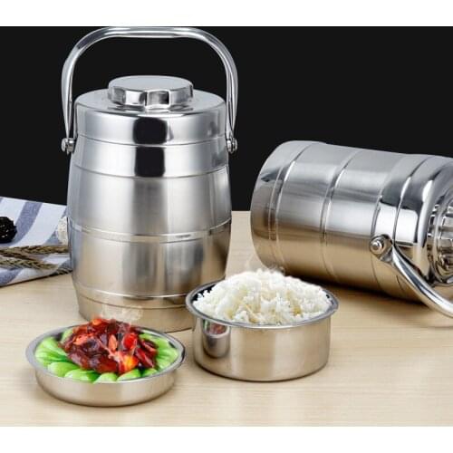 1.6L/2.4L Double-layer Vacuum Lunch Box Picnic Stainless Steel Food Heat Preservation Pot