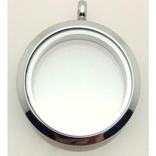 10pcs/lot 30mm stainless steel plain floating living memory glass locket